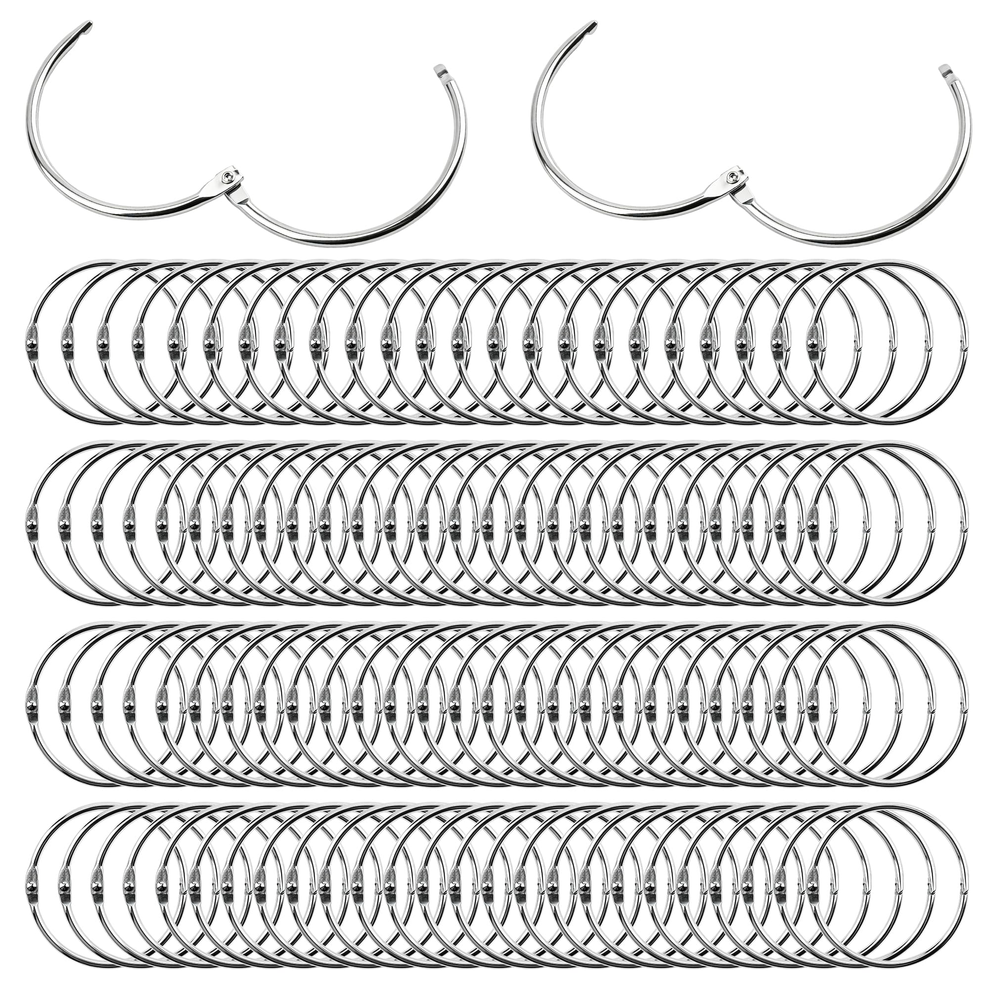 CHEUNGR 100 PCS 50mm Large Binder Rings, 2 Inch Loose Leaf Binder Ring, Metal Book Ring for Flash Cards, Scrapbooks, Office & Home Organization