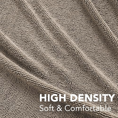 Miniatura 2 de Turquoize Funda de felpilla de felpa gruesa y suave para sofá de 3 plazas, protector antideslizante para perros y gatos (35 x 74 pulgadas, arena)