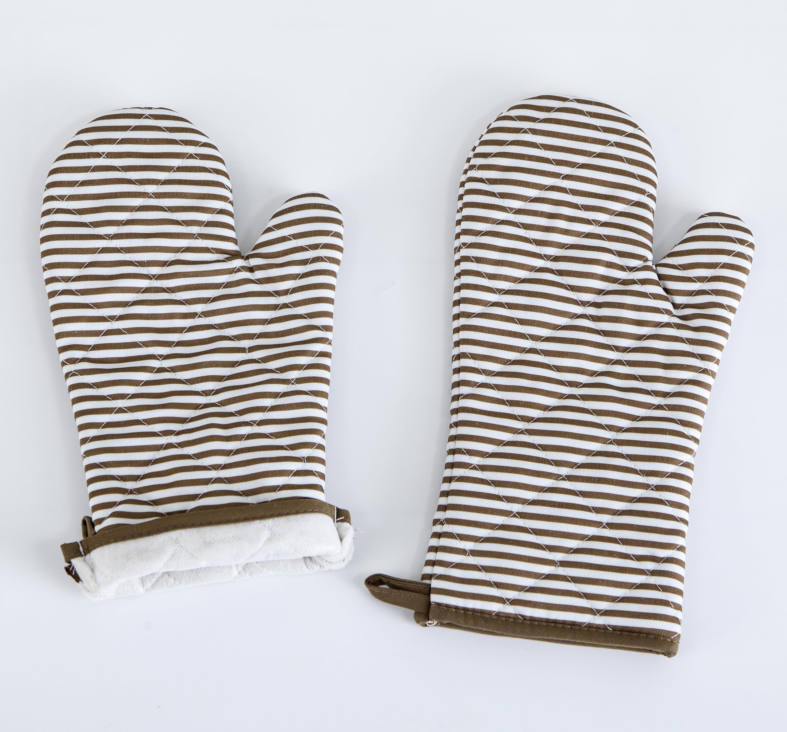 Nautica Home Grey Multi Stripe 100% Cotton Silicone Grip (Set Of 2