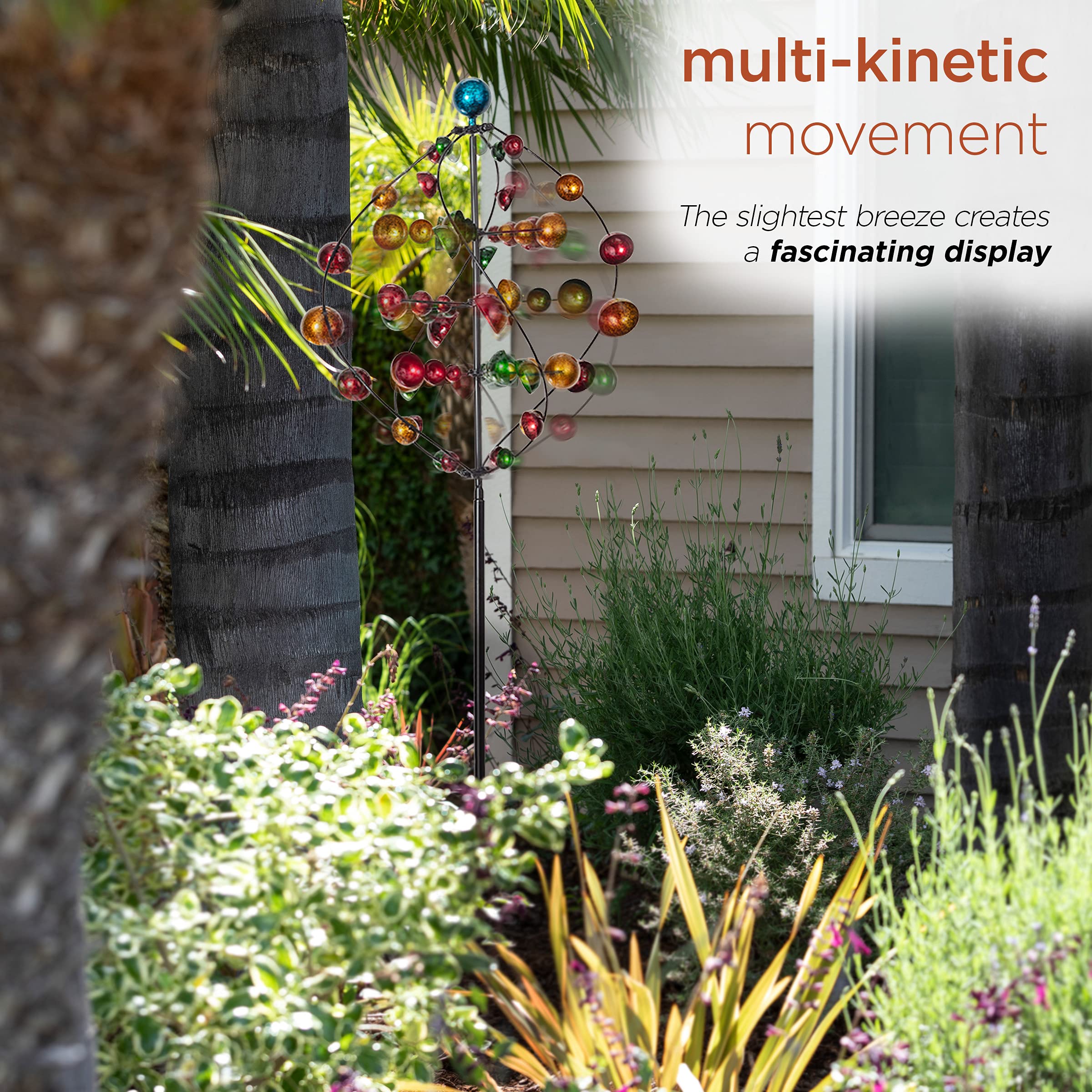 Alpine Corporation BVF278 Alpine Metal Orbital Garden Stake, Gray