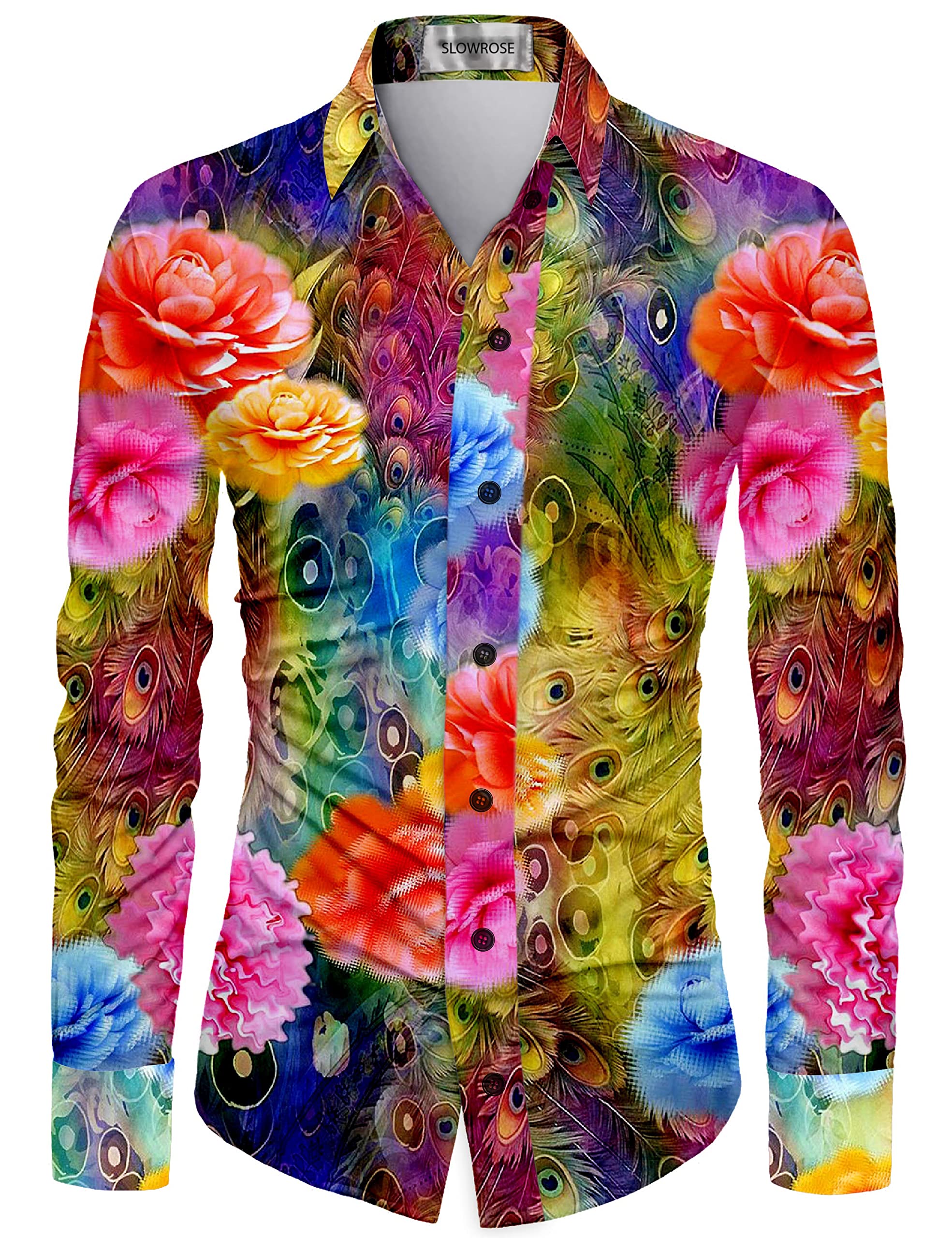 RK Collection Slowrose Men's Polycotton Fully Digital Printed Unstitched Shirt Fabric Piece For Men And Boys (2.35 Meter)