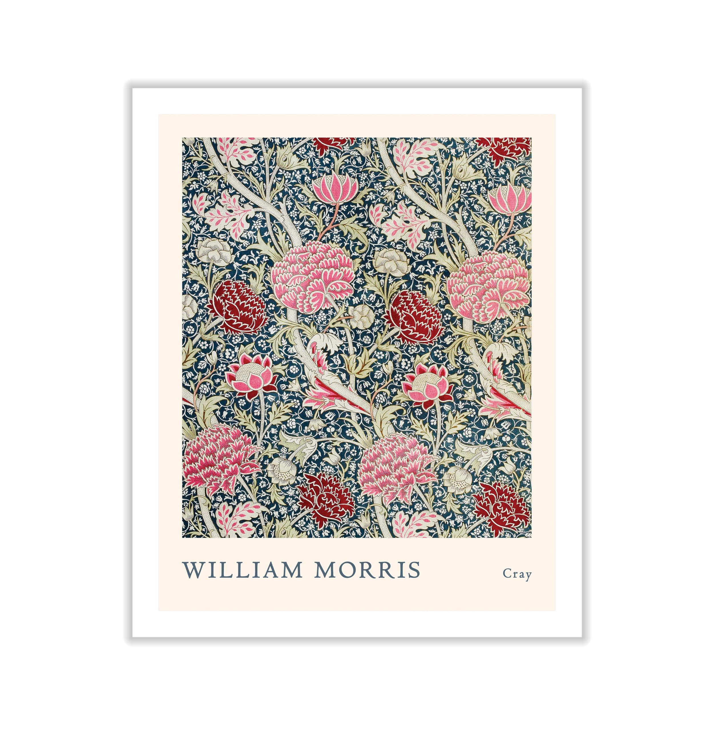 Poster Master Vintage William Morris Canvas - Retro Cray Print - Floral Botanical Art - Textile Flower Design