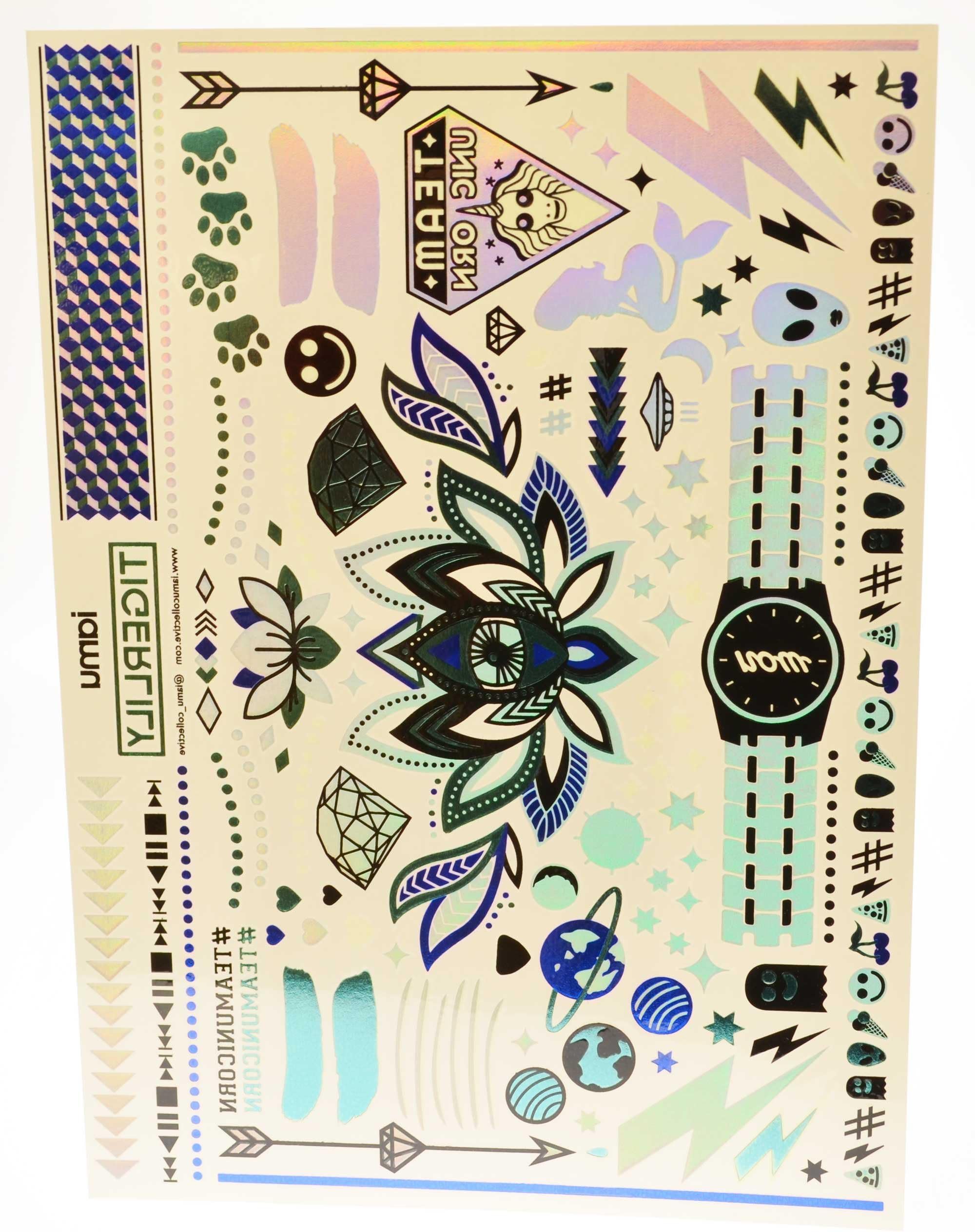 Temporary Flash Tattoos Metallic Waterproof Mayan Egyptian Pia Tigerlily Henna Wanderlife Native Wrist Ankle (Tigerlily)