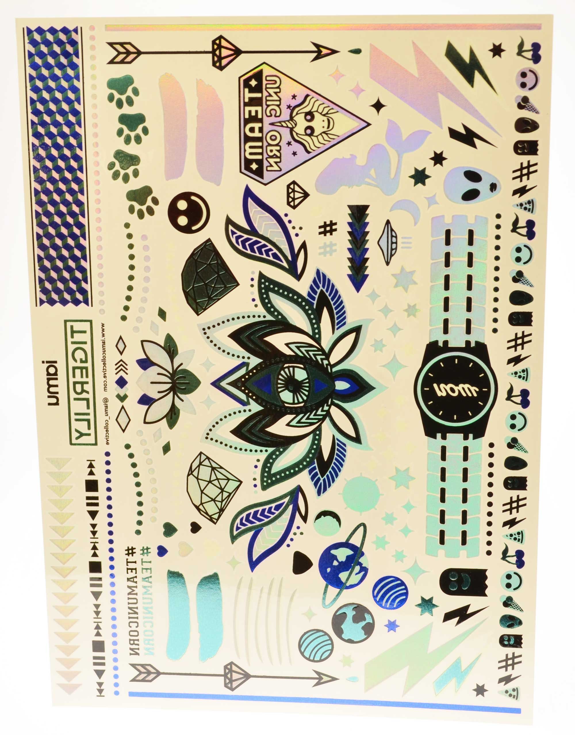 Temporary Flash Tattoos Metallic Waterproof Mayan Egyptian Pia Tigerlily Henna Wanderlife Native Wrist Ankle (Tigerlily)