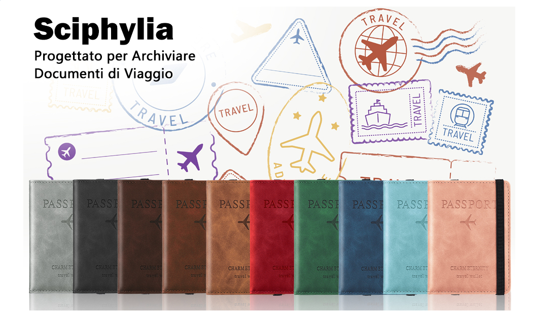FINTIE Portafoglio Porta Passaporto di Famiglia da Viaggio, Porta Passaporto Borsa con Protezione RFID per Carte di Credit, Biglietti da Visita per Donna Uomo, Blu FINTIE Portafoglio Porta Passaporto di Famiglia da Viaggio, Porta Passaporto Borsa con Protezione RFID per Carte di Credit, Biglietti da Visita per Donna Uomo, Blu