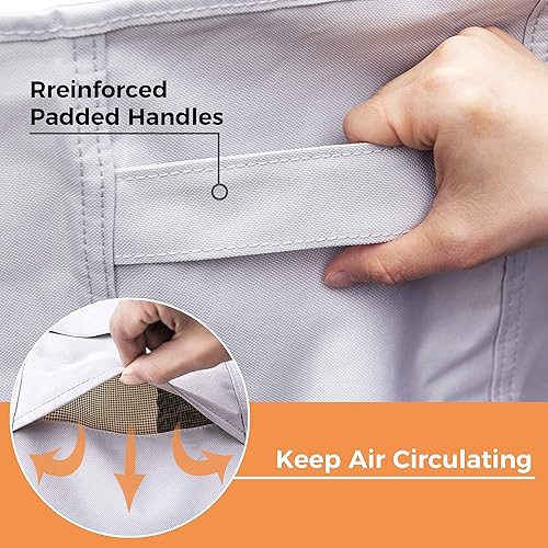 Miniatura 6 de ASTEROUTDOOR Parrilla de patio impermeable, tela Oxford 600d tejida teñida de hilo resistente, cubierta de barbacoa para exteriores, 44 x 22 x 44