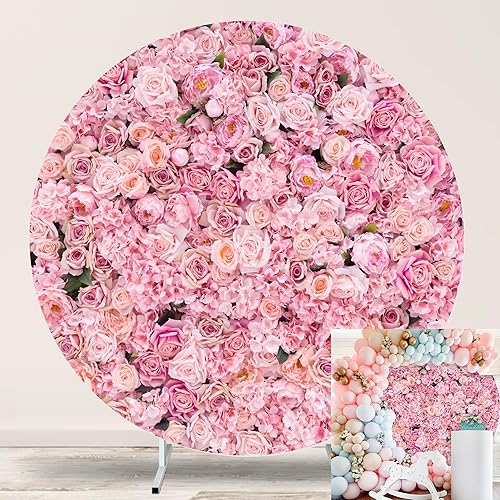 Miniatura 10 de Cubierta de fondo redonda negra de 7.5 pies, fondo redondo negro con 4 clips de fondo para fiesta de cumpleaños, baby shower, boda, compromiso,