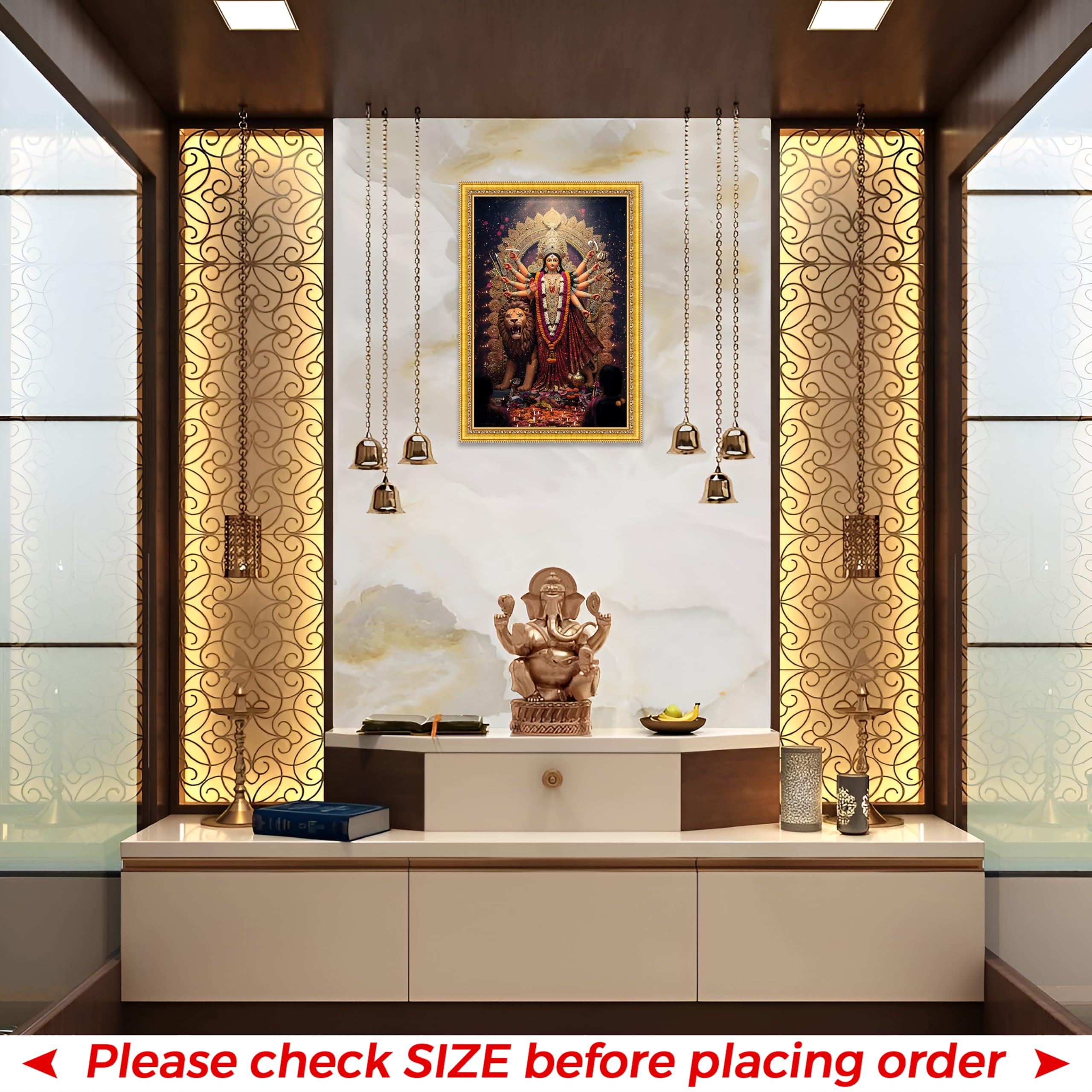 Durga Maa Photo Frame - Divine Wall Art -8