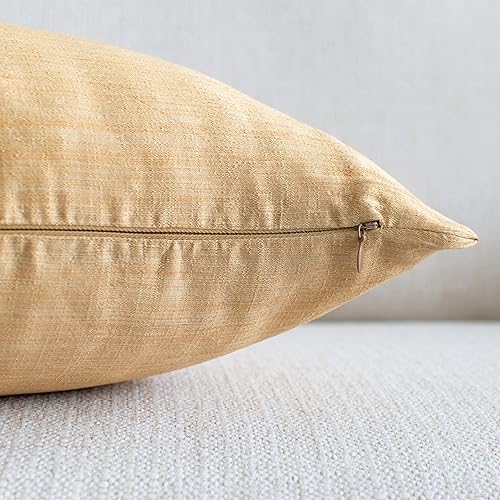 Miniatura 8 de The White Petals Fundas de cojín amarillo mostaza para sofá, sofá y cama (16 x 16 pulgadas, paquete de 2)