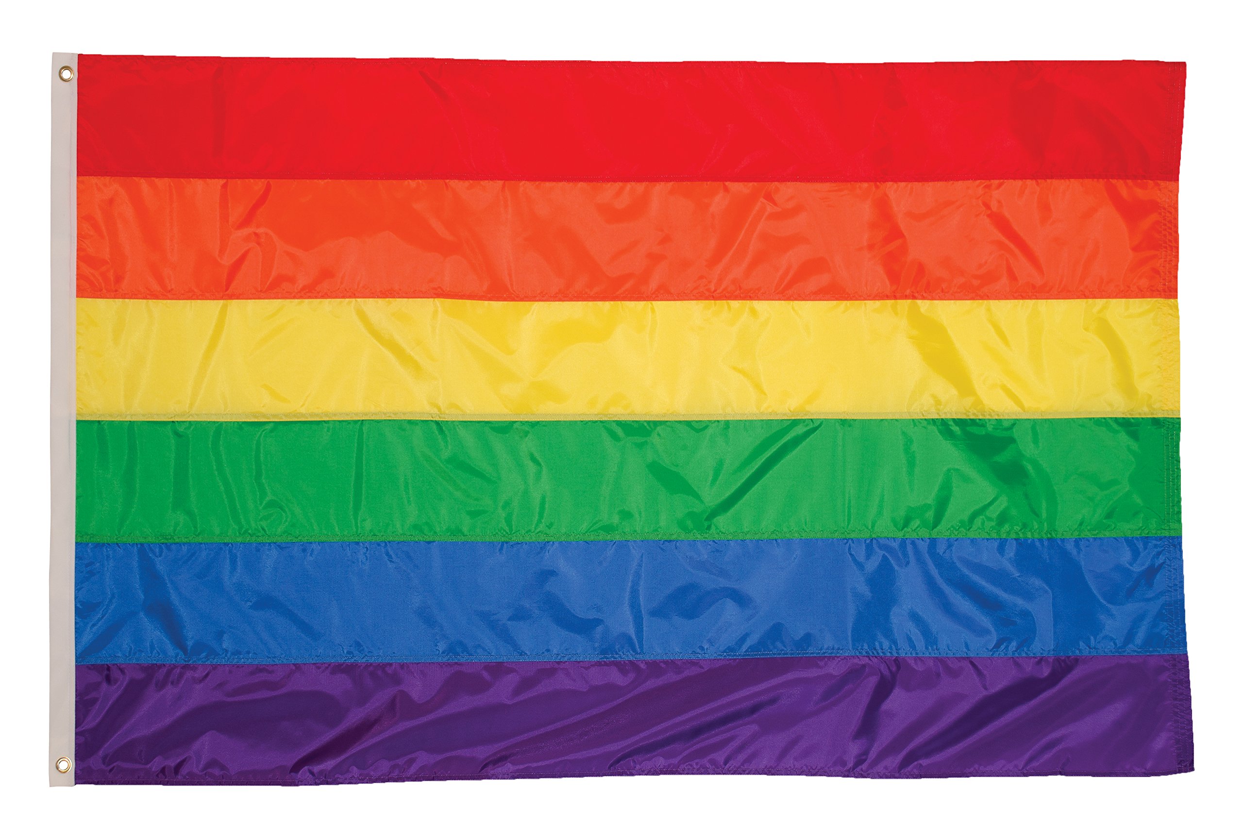 Drapeau rainbow 5x8 pieds à douille intégrée et grand format multicolore