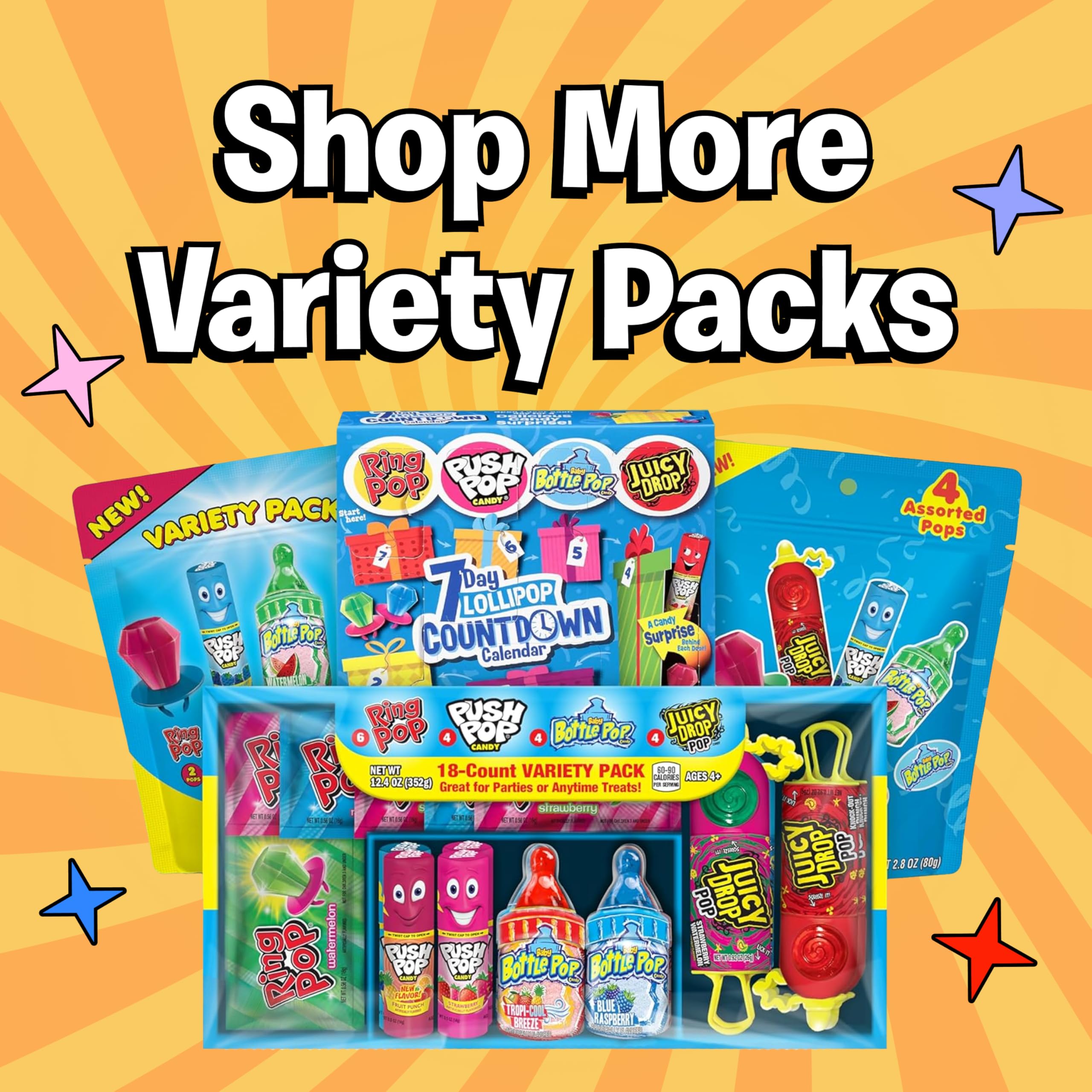 Amazon.com: Bazooka Brands 7 Day Candy Countdown Calendar Full