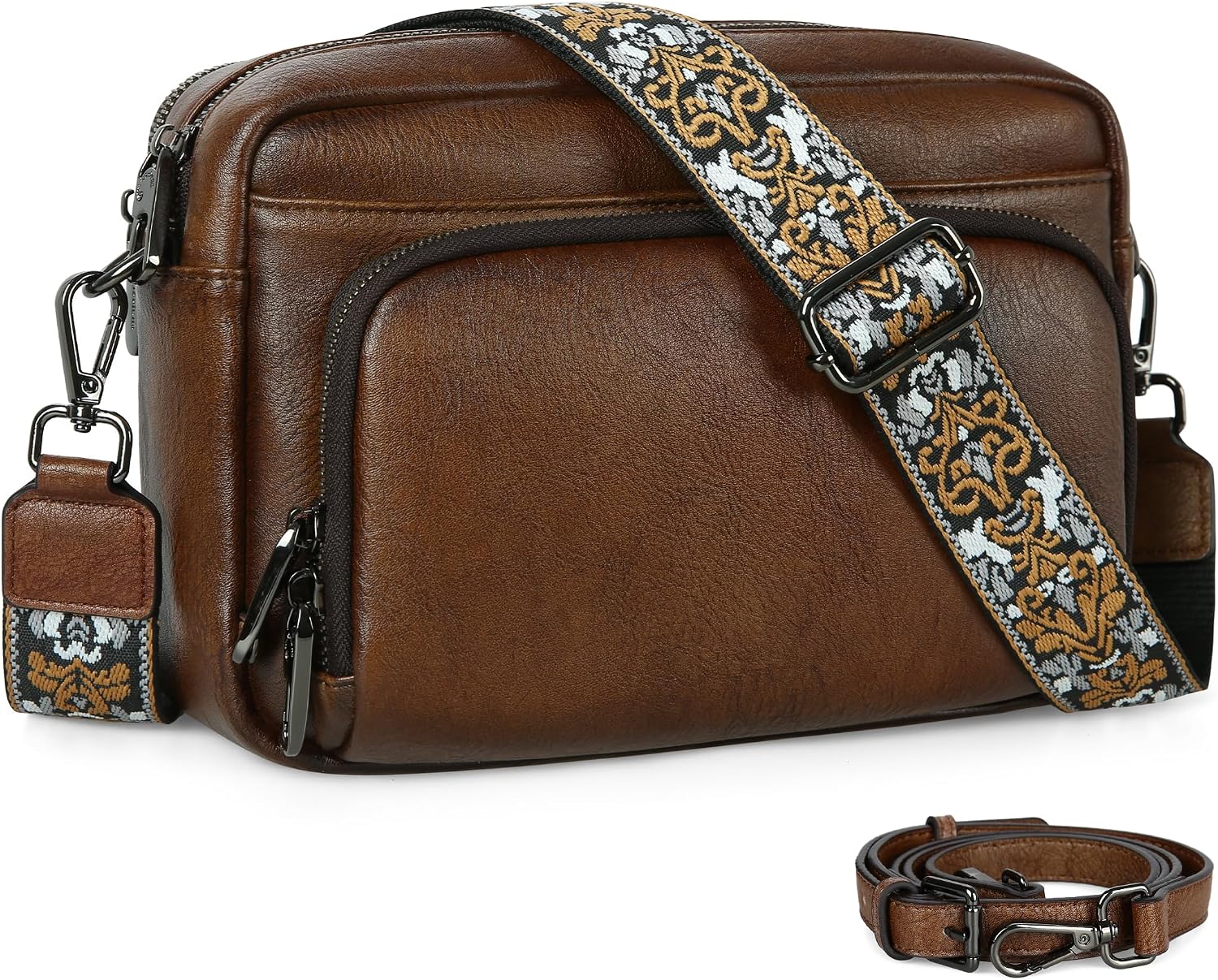 Leather Crossbody Bags Women Anti Theft Medium Shoulder Purses
