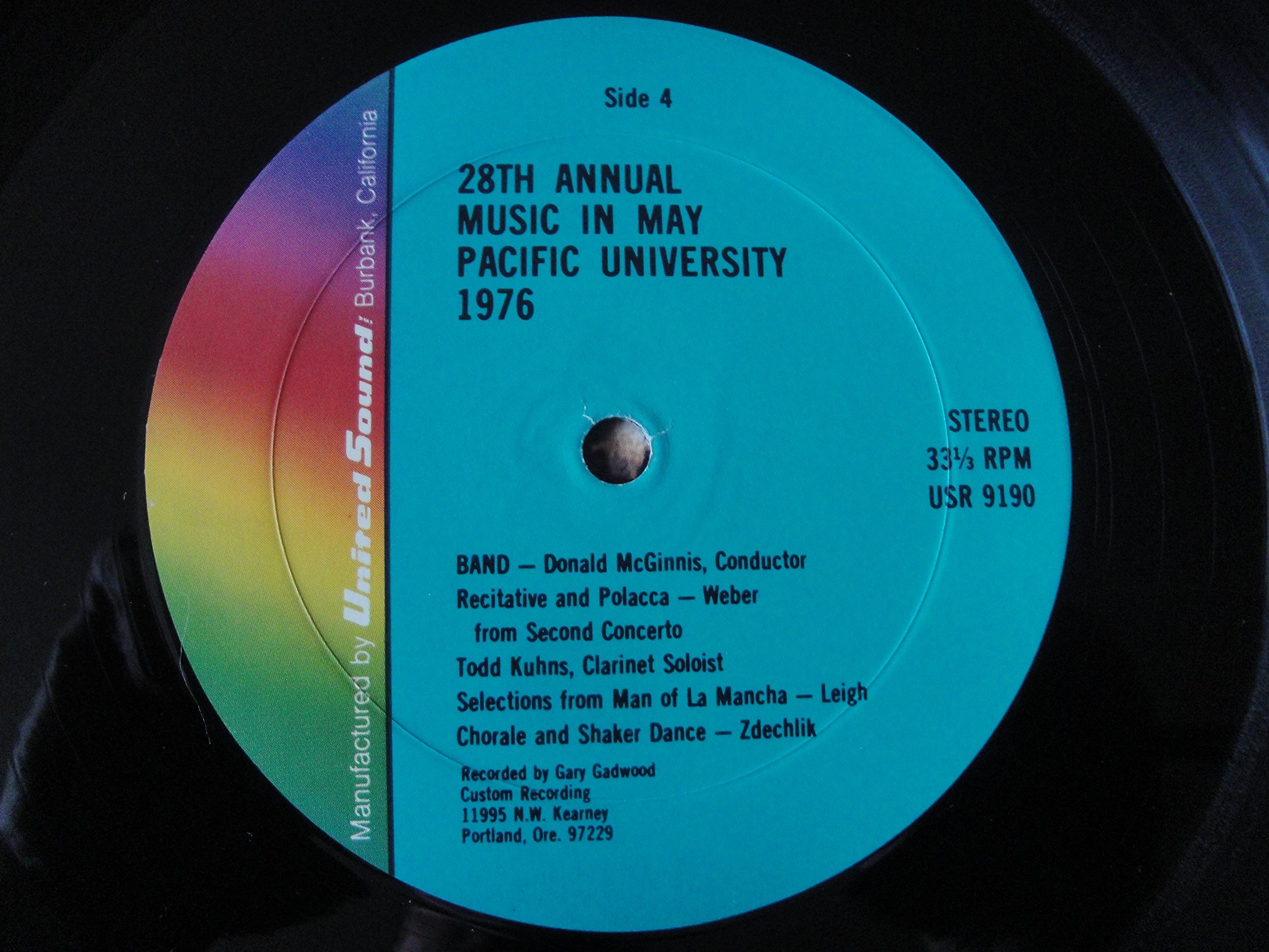 Pacific University 28th Annual Music In May Concert 1976 Vinyl Lp
