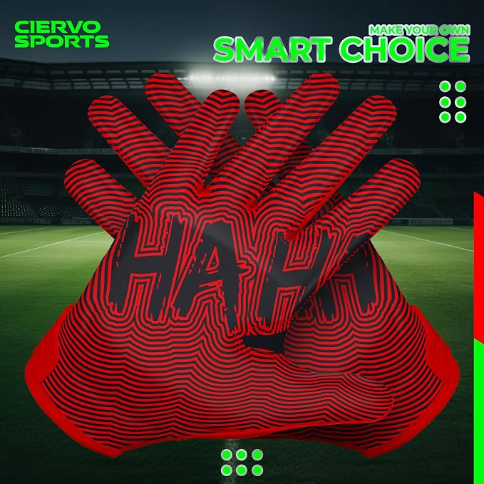 Guantes de fútbol americano para receptor, talla adulto mediana miniatura 6