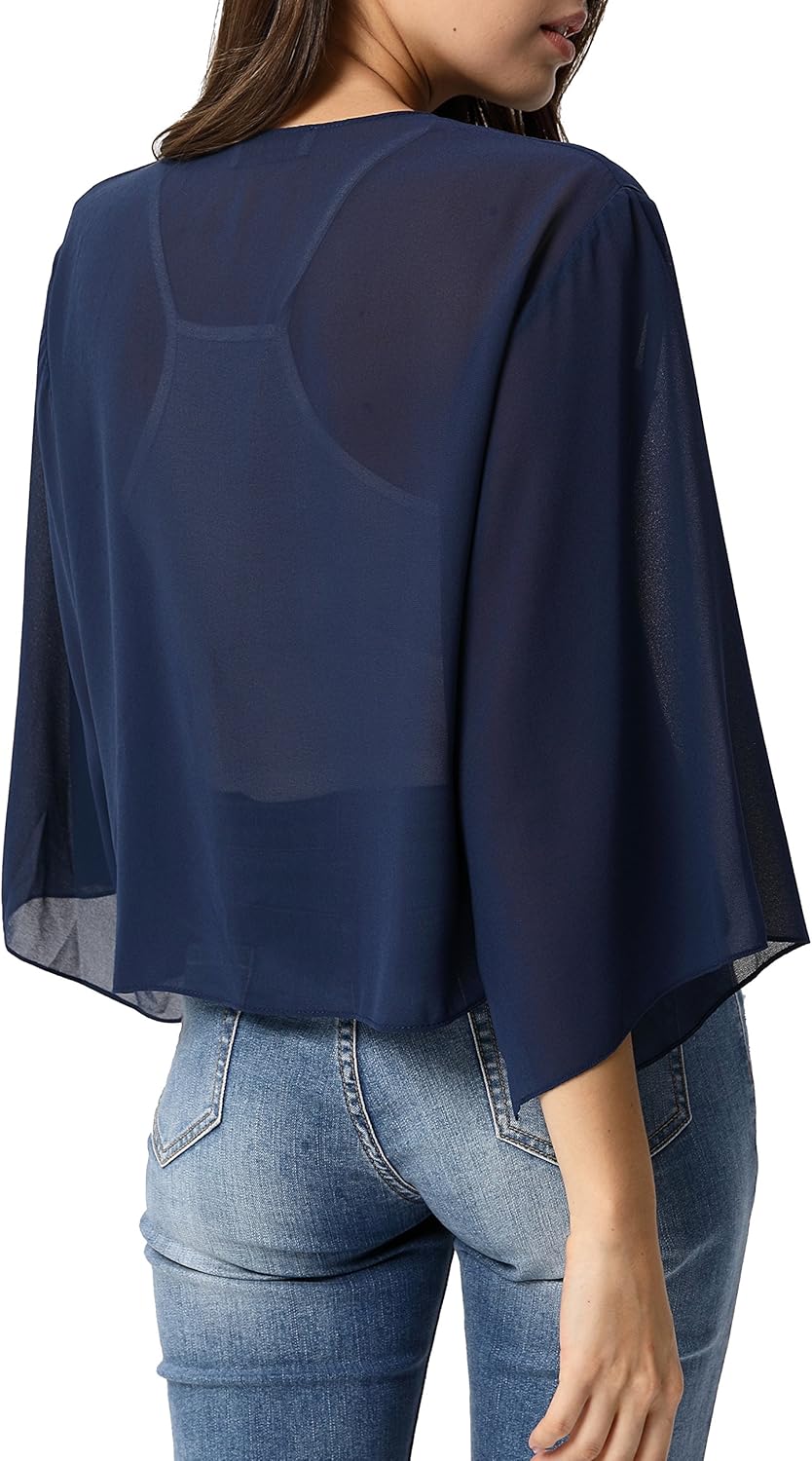 Kate Kasin Women Summer Cardigans Chiffon Loose Kimono Cardigan Capes Bolero Shrug : Clothing, Shoes & Jewelry
