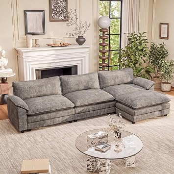 Furniwell 119 Modular Sectional Couch, L Shaped Cloud Sofa for Living Room