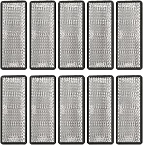 Yinaolan 10 Pack White Self Adhesive Rectangle Reflectors, E11 Approval ...