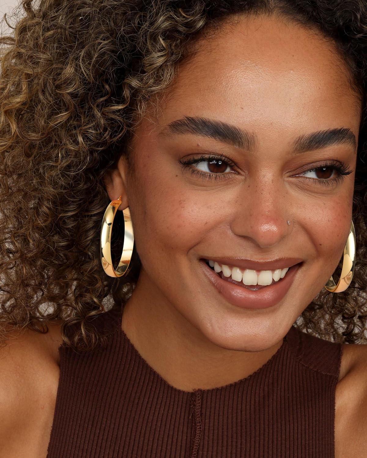 8mm Thick 925 Sterling Silver Hoops Earrings for Women 14K Real Gold Large Hoop Earrings Hypoallergenic and Lightweight Big Hoop Earrings for Women 20/30/40/50/60/70MM - Image 3