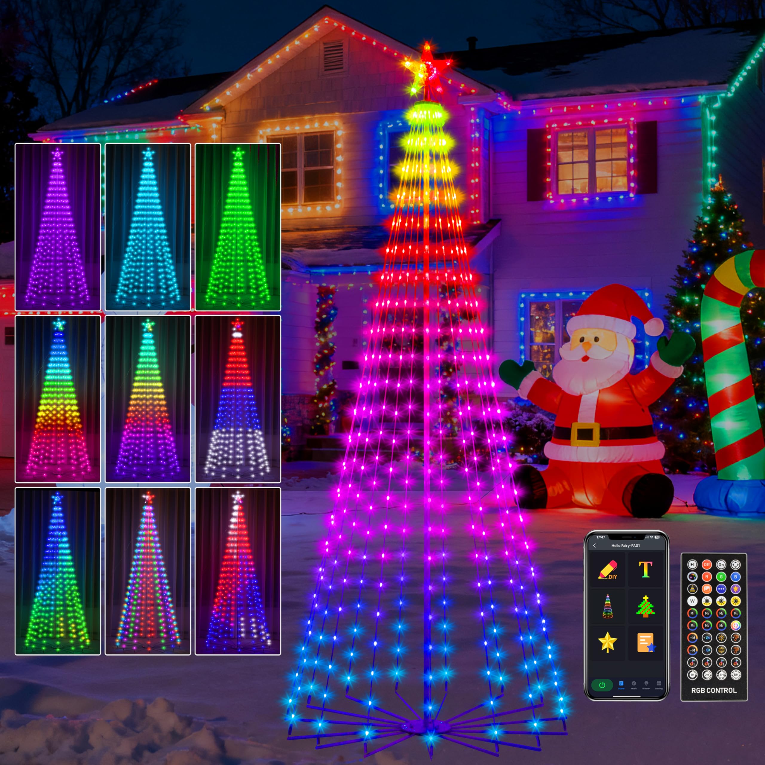 Amazon.com: Holaurora 8FT Lighted Outdoor Christmas Tree, 340 LED