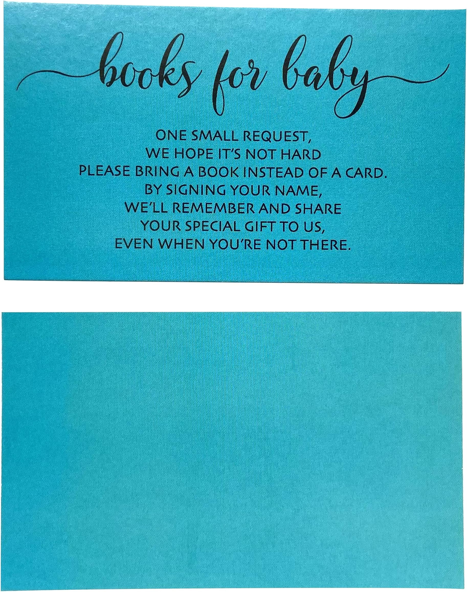 50 Blue Watercolor Heart Baby Shower Book Insert Request Cards (50Cards) Home