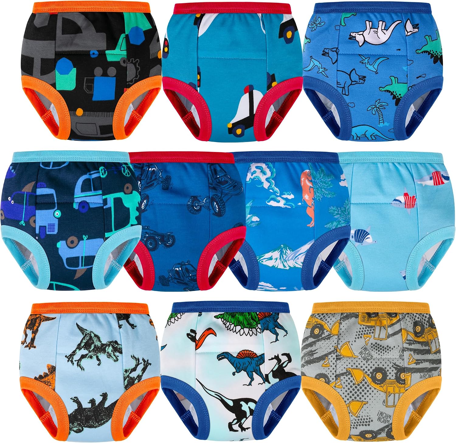 BIG ELEPHANT 10-Pack Toddler Potty Training Underwear Soft 100% Cotton