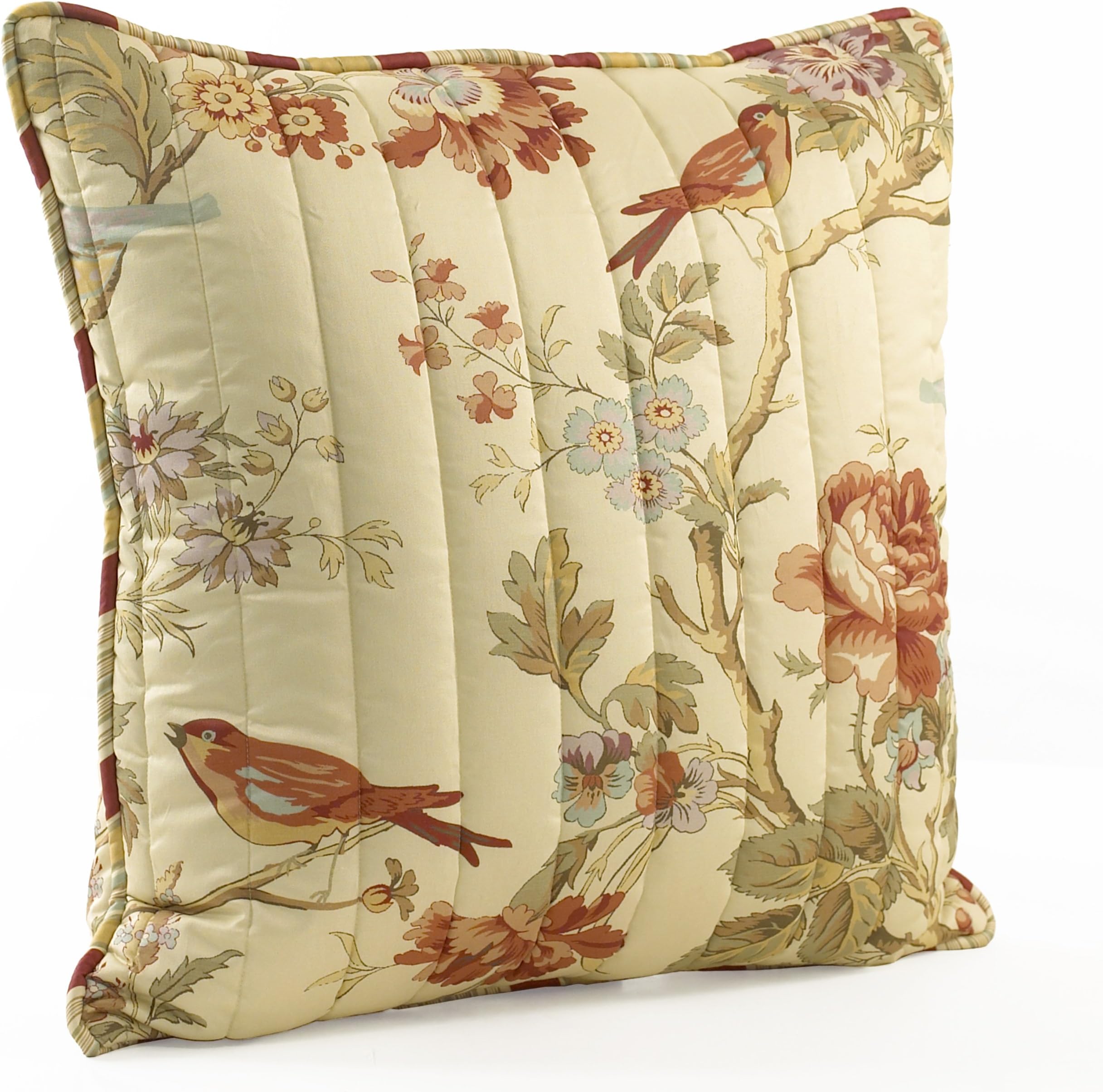 Waverly11396020X020PPY Charleston Chirp 20-Inch by 20-Inch Square Quilted Decorative Pillow