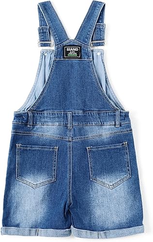 KIDSCOOL SPACE Girls Shorts, Baby Little Girls Stretchy Denim Shortalls(Lightblue-2493,18-24 Months)