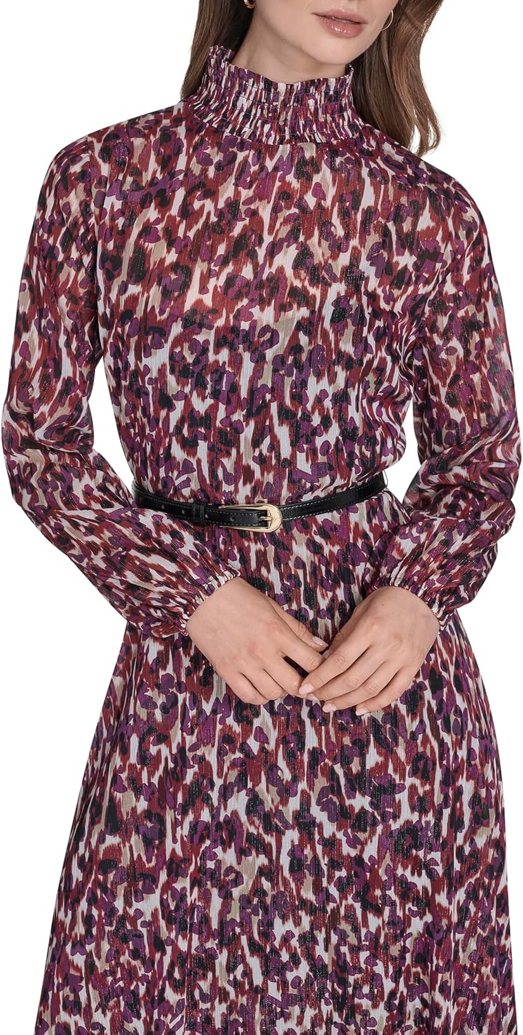 Halston Womens Long Bishop Sleeve Mock Neck Maxi Dress - Image 2