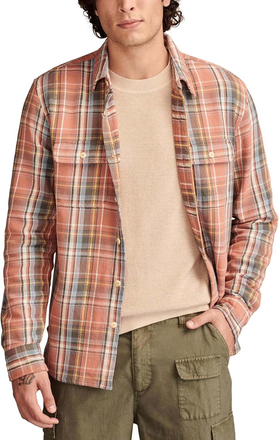 Lucky Brand Men's Vintage Dobby Twill Workshirt