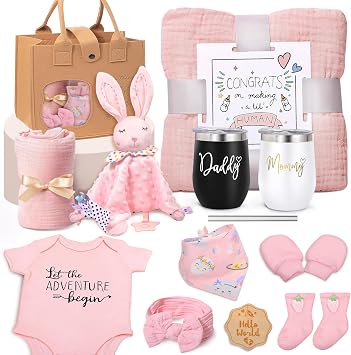 New Mom Gifts for Women, Pregnancy Gift for New Parents Gender Reveal Gifts with Mom and Dad Tumbler Set for First Time Moms | New Mom Gifts