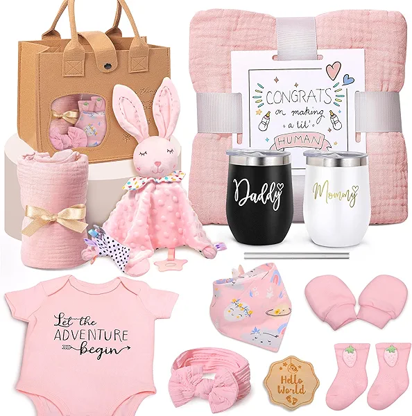 Oazoxro New Mom Gifts for Women, Pregnancy Gift for New Parents Gender Reveal Gifts with Mom and Dad Tumbler Set for First Time Moms