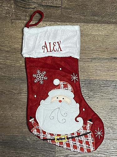 Miniatura 6 de Personalized Christmas Stocking - Embroidered with Name - Customized Holiday Family Set (Santa)
