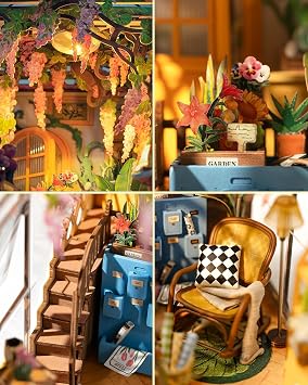 Rolife DIY Book Nook Kits for Adults-Garden House Bookshelf Insert Booknook-3d Puzzle Dollhouse Room Decor for Teen Girls Boys Women Men