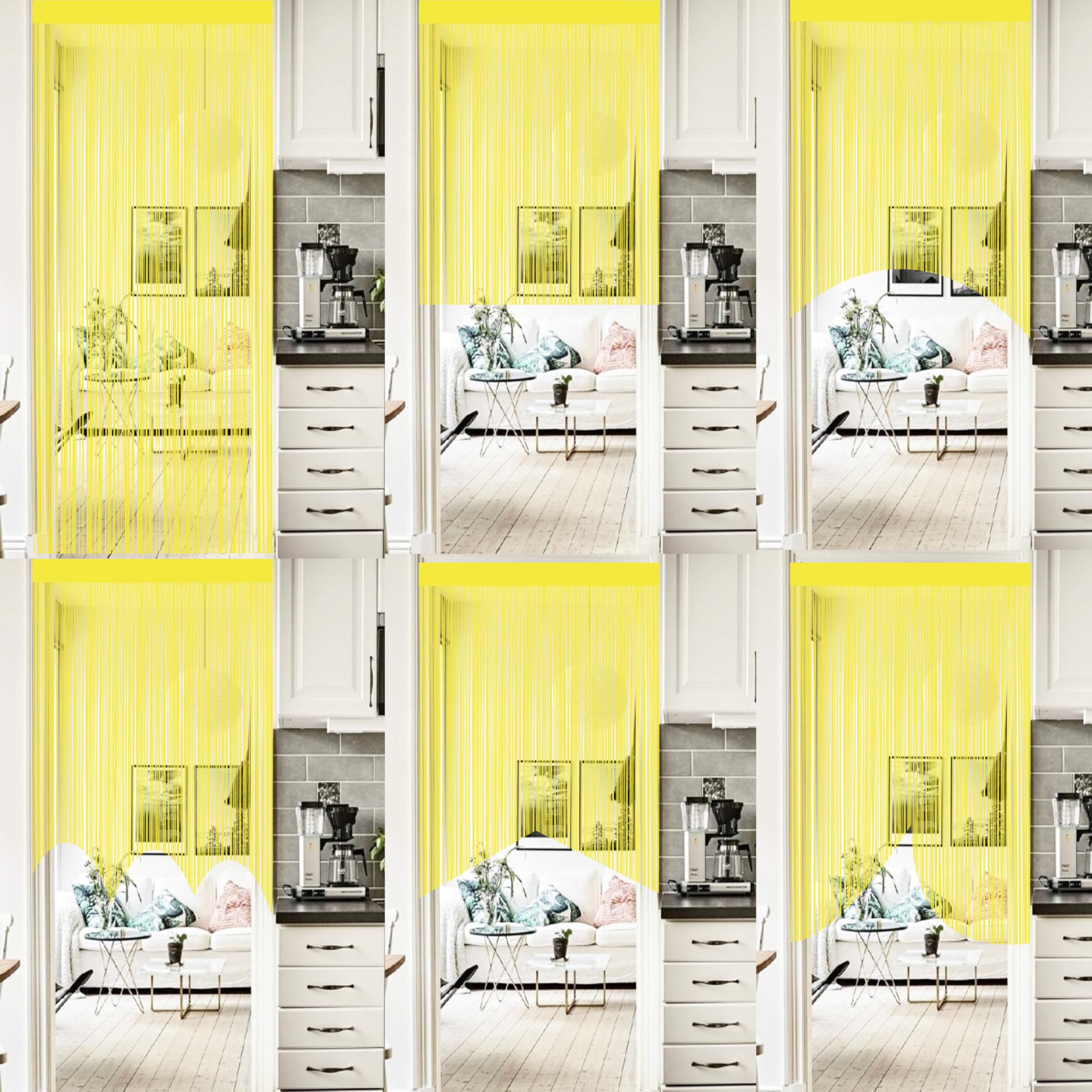 QiBoYuYe Fly Screen Curtains For Window String Flies Doors Decorations Room Dividers Doorways Panel Bedroom Living Closet Drapes (Yellow - Image 4