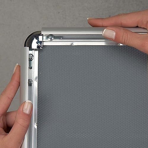 Miniatura 2 de M&T Displays - Marco para póster de 18 x 24 pulgadas, color plateado, perfil de aluminio de 1 pulgada, carga frontal, montaje en pared, fotos,