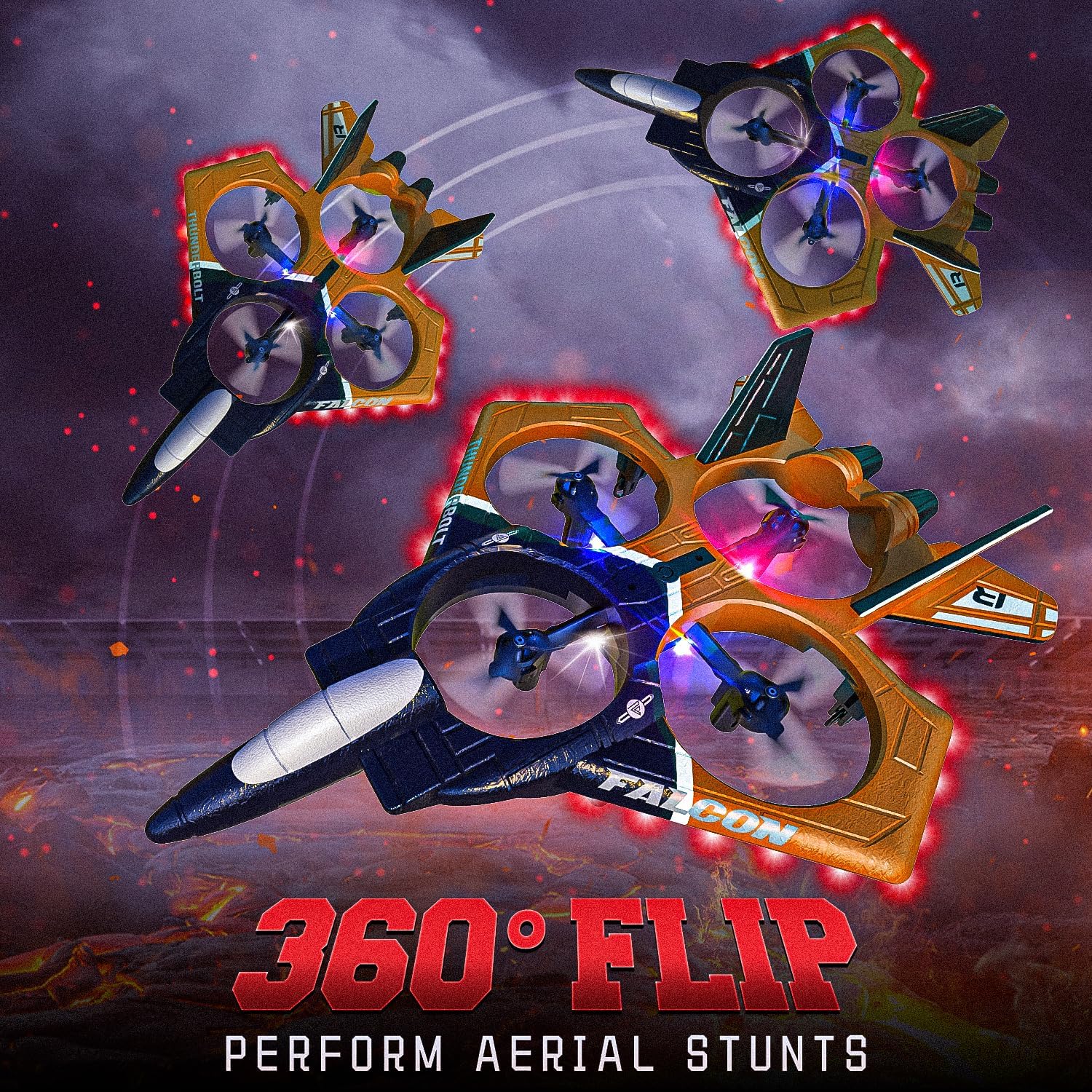 RC airplane performing a 360-degree flip