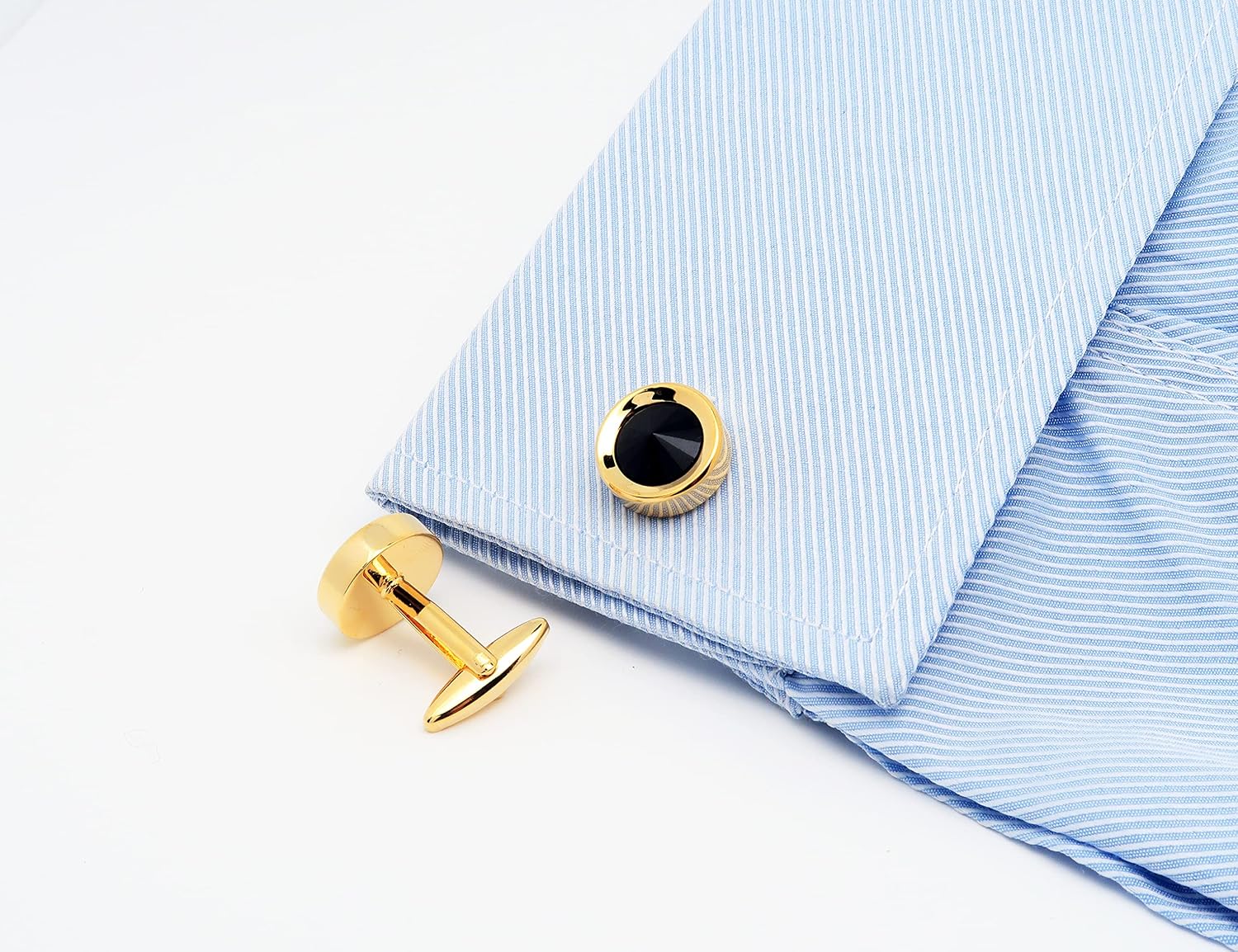 Round Diamond Cutting Crystal Men Cufflinks In Gift Box for Shirt | Elegent Handmade Unisex Cuff Links Set Jewelry for Wedding Party Daily Office Formal or Casual Wear Business Tuxedo Dress