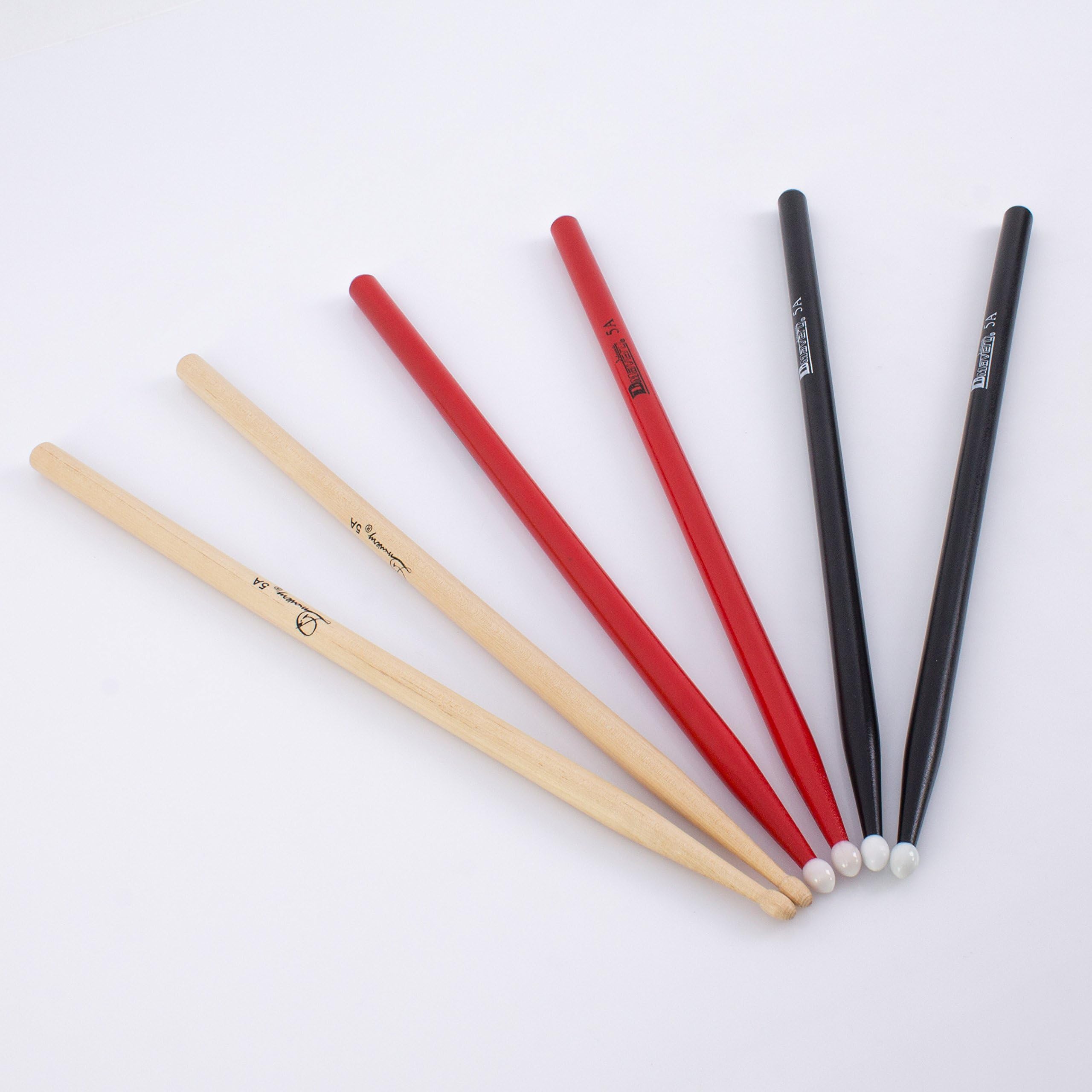3 Paar Drumsticks Set MAPLE PERCH JESS aus Ahorn, 5A, verschiedene Farben