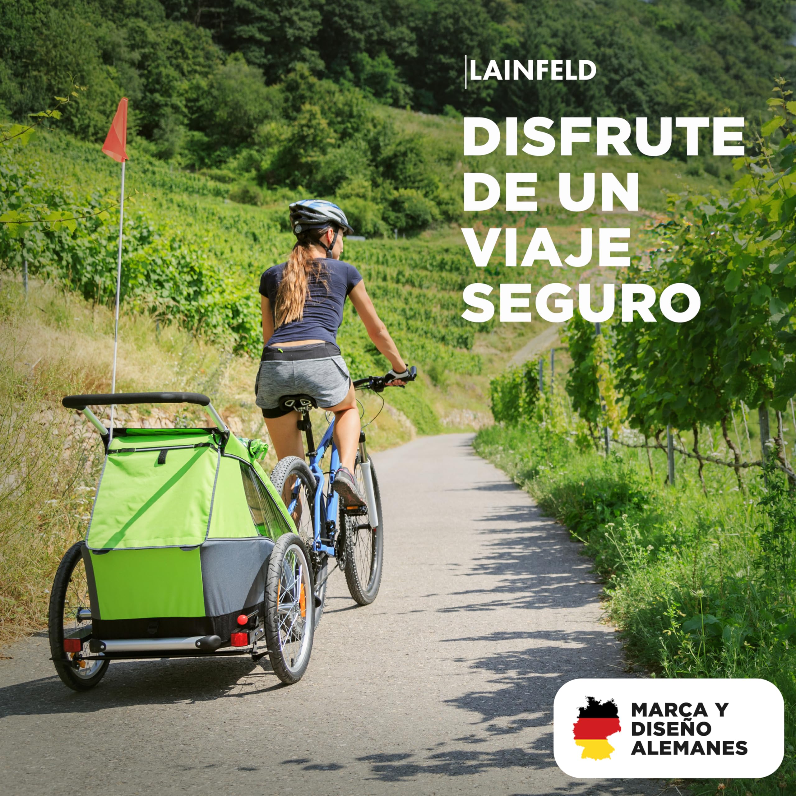 Enganche para Remolque LAINFELD para Thule Chariot & Coaster | Enganche para Remolque de Bicicleta con Pasador de Seguridad Incluido | Montaje Sencillo y rápido en la Bicicleta