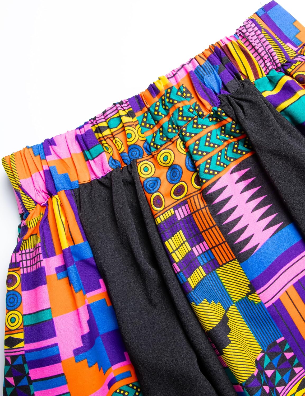 Women's African Print Fabric Kente Wax Cloth Short Skirts with Pockets - Image 4