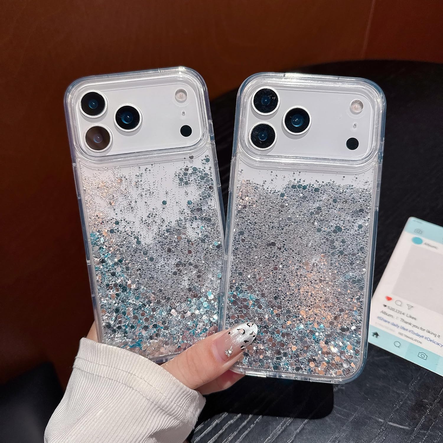 for iPhone 17 Pro Case, Liquid Floating Quicksand Flowing Moving Bling Glitter Sparkle Luxury Pretty TPU Bumper Heavy Duty Shockproof Girly Cute for iPhone 17 Pro - Image 8