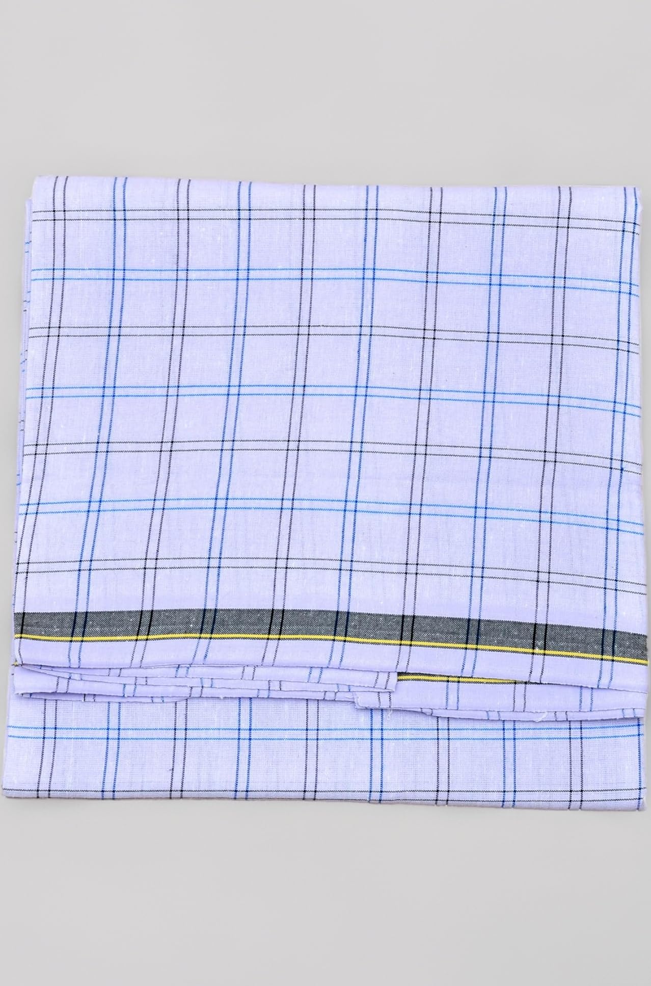 RETRO Cotton White Checked Lungi For Mens