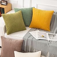 Vista 713 de UGASA - Juego de 2 fundas de almohada de terciopelo a rayas, funda decorativa para cojín con cremallera oculta para el hogar, sofá, dormitorio