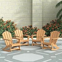 Vista 49 de WestinTrends Malibu Silla Mecedora Adirondack de Polietileno para Exteriores/Patio, Blanco