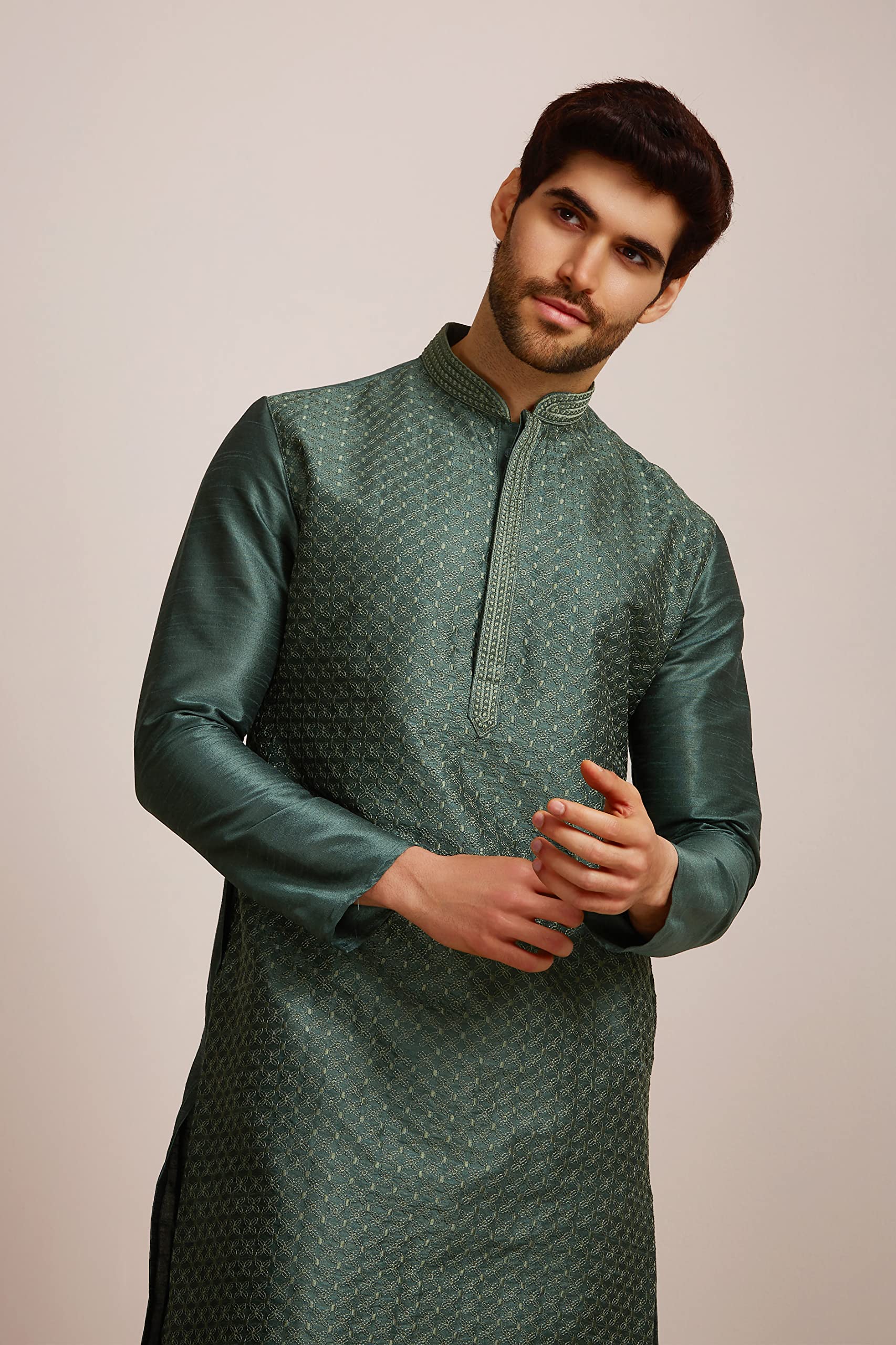 Manyavar Set Kurta da uomo lungo al ginocchio