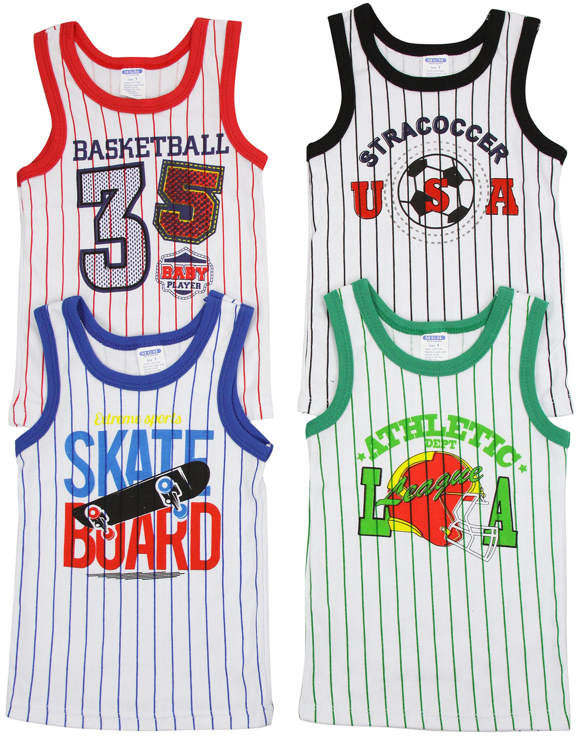 tobeinstyle Boy 's 4 unidades Tank Tops