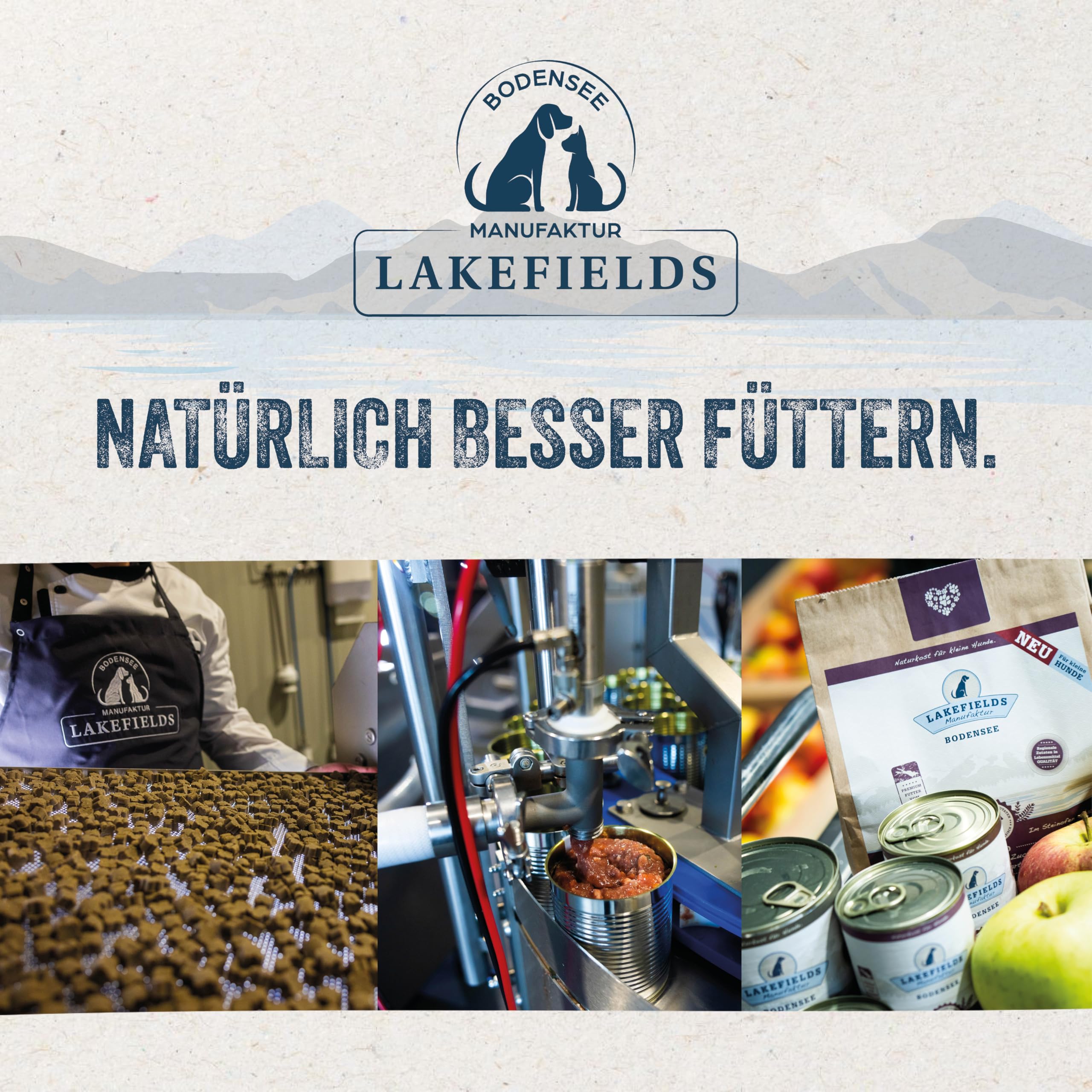 Lakefields Nourriture humide de qualité supérieure pour chiots - Bœuf 61 % - 6 x 800 g - Sans céréales - Ingrédients naturels de qualité alimentaire - Pommes, courgettes et carottes - Cuites