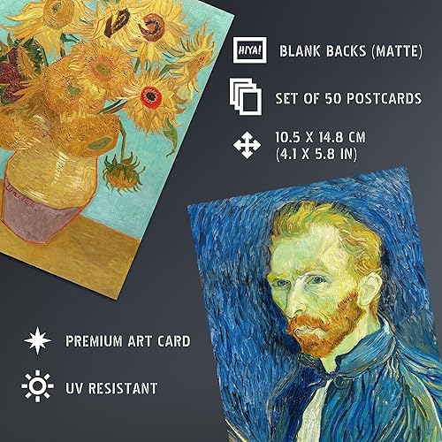 Miniatura 5 de Artery8 Juego de 50 piezas de collage estético de Vincent Van Gogh, pinturas artísticas para pared, paquete A6 de 5.8 x 4.1 in (5,8 x 4,1),