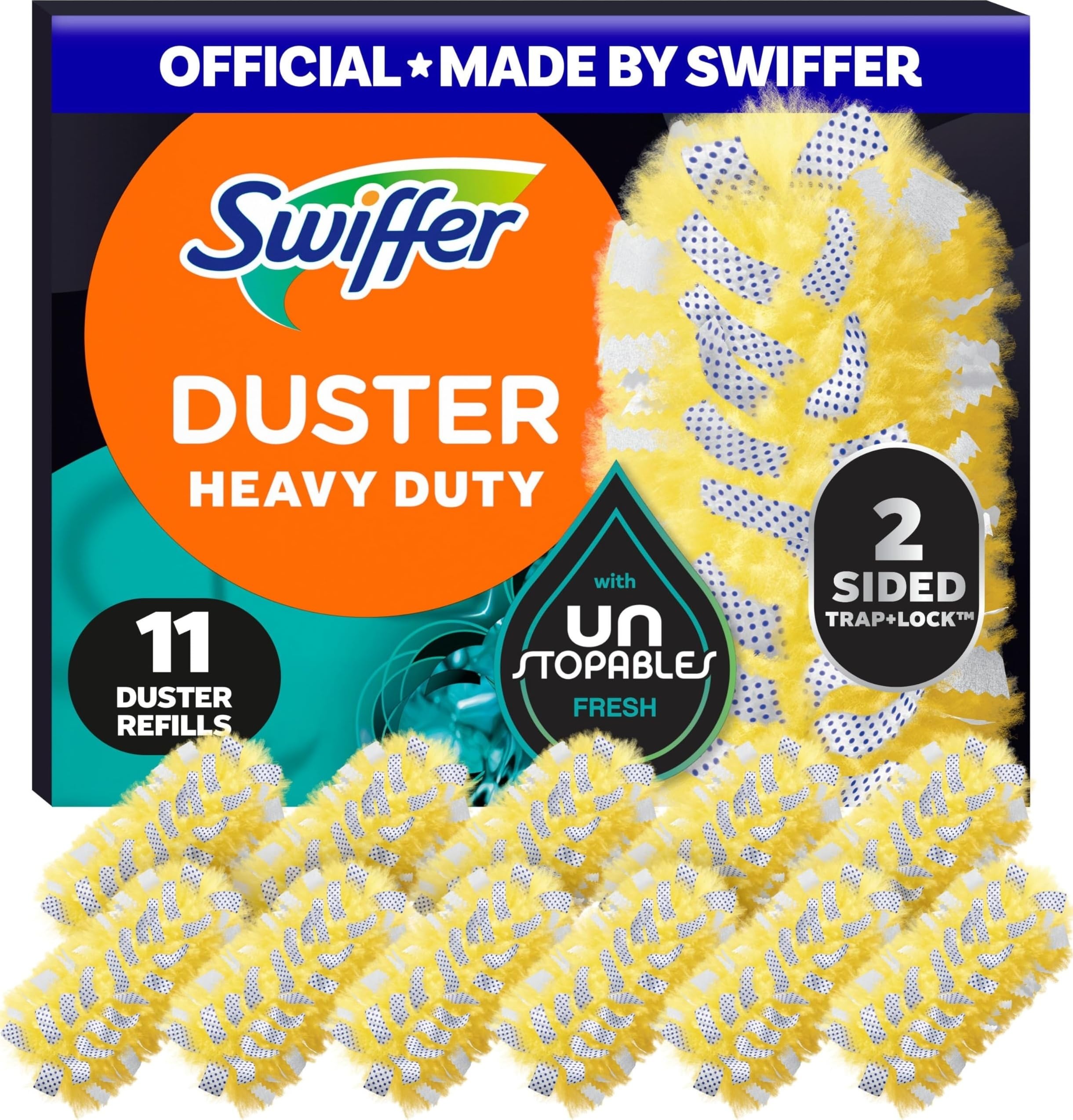 Swiffer Heavy Duty Duster Refills, Unstopables Fresh Scent, 11 Count
