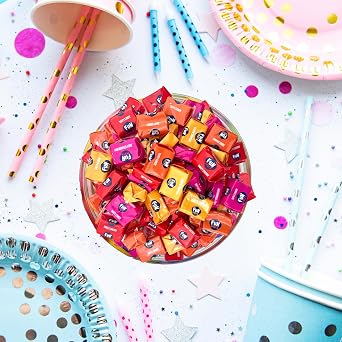 Taffy Candy | 2.2 Pound Bag - Approx. 245 Count | Chewy Fruit Candy Individually Wrapped | Soft Chewy Candy in Orange, Strawberry, Tropical Fruits, Cherry Taffy Assortment